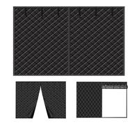 Magnetic Thermal Insulated Garage Door Cover Kit - 1&2 Car Winter Blankets Waterproof Windproof Ox Cloth & Silk Cotton Black (W320xH280cm)