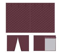 Magnetic Thermal Insulated Garage Door Cover Kit for Winter - Waterproof Windproof Blanket 1&2 Car Size Brown W440xH240cm Silk Cotton Ox Cloth