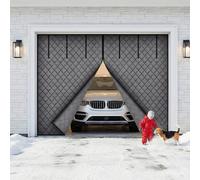 Magnetic Thermal Insulated Garage Door Cover Windproof Blanket for 6-18 FT Doors Thick Cotton Insulation Kit Grey 16X8 FT - Energy Saving Solution