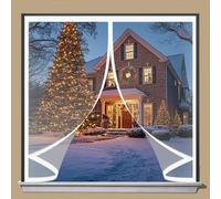 Magnetic Thermal Insulated Window Curtain 43 x 99 cm Soundproofing, Thermal, Waterproof, Windproof, Blackout, Multi-Sized Curtain for Winter Windproof for Balcony, Patio, A