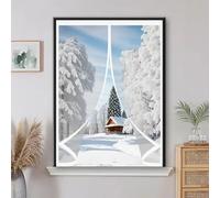 Magnetic Thermal Insulated Window Curtain 68 x 114 cm Self-Sealing PVC Weatherproof Winter Warm, Cold and Noise Proof Insulated Doorway Curtain for Bedroom, Kitchen, A