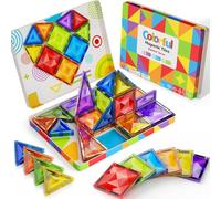 Magnetic Tiles Building Blocks Set - Big Playboard Iron Storage Tin