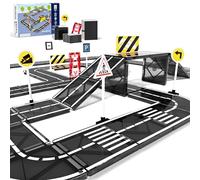 Magnetic Tiles Road Set for Kids - STEM Educational Construction Toys for 3 4 5 6 7 8+ Year Old Boys and Girls, Creative Building Toys for Toddlers, Ideal Birthday Idea (Magnet A)