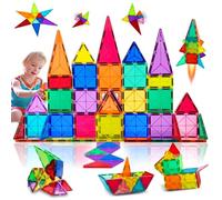 Magnetic Tiles Toys Ages 3-8 Boys Girls Gift Kids Magnetic Building Blocks Set Toys for Toddlers Creativity Gifts for 3 4 5 6 7 8+ Year Old Girls Boys Christmas Birthday-34pcs