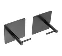 Magnetic Toilet Paper Rack, Stainless Steel Dual Use Hooks for Fridge | Black Anti Rust Finish, Cling Film Storage for Renters, Office Pantry and Toilet Use