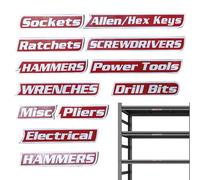 Magnetic Tool Box Labels - 12 Pieces Magnetic Holder Tags | Metal Drawer Labels | Organization System for Tools, Easy Identification Solution for Garage Business Classroom Workshop Office College