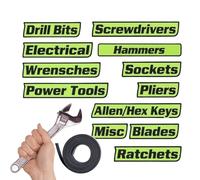 Magnetic Tool Box Labels, 3D Printed Drawer Tags, Strong Magnet Stickers for Metal Cabinets Bins Shelves, Reusable Toolbox Organization Markers for Garage Workshop Storage Cart Classification System