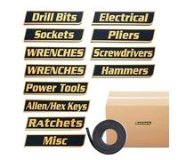 Magnetic Tool Box Labels, 3D Printed Drawer Tags, Strong Magnet Stickers for Metal Cabinets Bins Shelves, Reusable Toolbox Organization Markers for Garage Workshop Storage Cart Classification System