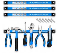 Magnetic Tool Holder Strip 3 Pack, 60cm Heavy Duty Wall Mounted Tool Rack | Removable Dividers, Space Saving Organiser, Strong Magnetic Grip, Quick Access Storage, Wrench & Screwdriver Storage