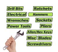 Magnetic Tool Labels - 12 3D Printed Tool Drawer Labels, Universal Magnetic Labels, Easy Read Color Coded Labels for