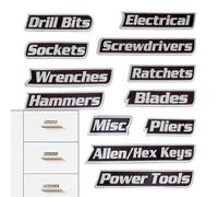 Magnetic Tool Labels, 12 Pieces Magnetic Labels for Tool Chest | Key Organizers - For Home Drawer Garage Business Workshop Office Bedroom