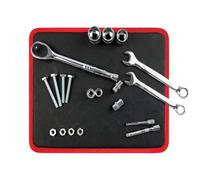 Magnetic Tool Mat - Medium Size 32 x 10 cm Black Heavy Duty Magnetized PVC Precision Metal Parts Holder Organiser for Garage Screws Nuts | Flexible Tray for Car Repair