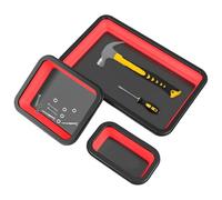 Magnetic Tool Tray | 3-Piece Magnetic Dish Small Parts Organizer,Foldable Hardware Storage Sorter for Workshop Management Appliance Maintenance Men Auto Repair