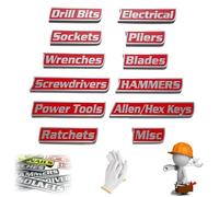 Magnetic Toolbox Labels, 12/24/36/48 Pack Magnetic Tool Box Labels, 3D-Printed Tool Box Label, Reusable Tags for Steel Toolboxes, Carts, Drawers, and Cabinets (Red,24 Pack)