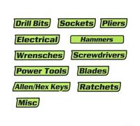 Magnetic Toolbox Labels - 12 Pack for Easy Tool Organization & Quick for Access!(Black + Green)