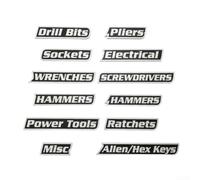 Magnetic Toolbox Labels - 12 Pack for Easy Tool Organization & Quick for Access!(Silver + Black)