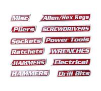 Magnetic Toolbox Labels - 12 Pack Magnetic Toolbox Labels | Toolbox Labels Clear & Easy to Read Organization Stickers Accessories