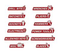 Magnetic Toolbox Labels | 12-Piece Resin Drawer Tags - Magnetic Labels for Tool Box Drawers - for Organization Classification Garage Workshop Household Cabinets Mechanic