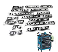 Magnetic Toolbox Labels, 12 Pieces Reusable 3D Printed Organization Labels with Strong Magnet, Tool Box Organization Labels with Clear Text, for Steel Carts, Drawer
