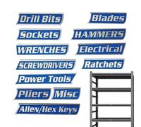 Magnetic Toolbox Labels, 12 Pieces, Reusable, Easy to Read Printed Magnetic Labels, for Cupboard, Workshop, Garage, Car Repair, Mechanic Classification
