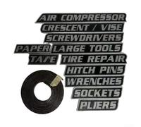 Magnetic Toolbox Labels 12pcs Clear ID Stickers(Black11pcs)