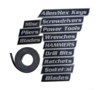 Magnetic Toolbox Labels 12pcs Clear ID Stickers(Black12pcs)