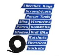Magnetic Toolbox Labels 12pcs Clear ID Stickers(Blue12pcs)