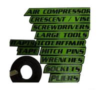 Magnetic Toolbox Labels 12pcs Clear ID Stickers(Green11pcs)