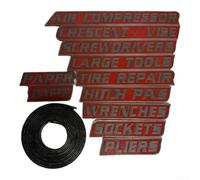 Magnetic Toolbox Labels 12pcs Clear ID Stickers(Red11pcs)