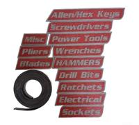 Magnetic Toolbox Labels 12pcs Clear ID Stickers(Red12pcs)
