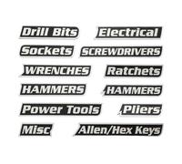 Magnetic Toolbox Labels - 12pieces Tool Box organisr, Strong Magnetic Force & Easy to Read Box Drawers | Steel Carts Tags Chest for All Toolboxes, Drawers Workshop Office College Dormitory