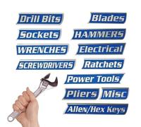 Magnetic Toolbox Labels | 3D Printed 12-Piece Strong Magnetic - Tool Cabinet Organization Labels - For Garage, Cabinet Drawers, Workshop, Household, Mechanic Identification