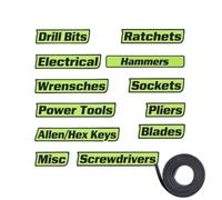 Magnetic Toolbox Labels, 3D Printed Drawer Tags | 12 Piece Universal Adhesive Set 0.10kg | Easy to Read Printing Provides Quick Identification for Garage Workshop Tool Chests