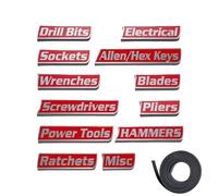 Magnetic Toolbox Labels - 3D Printing Material, 3D-Printed Tool Box Labels, General Tool Box Organize, Durable | Colorful, Easy to Attach for Metal Toolboxes, Workshop, Garage, Home Use