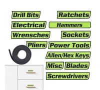 Magnetic Toolbox Labels - 3D Printing Material, 3D-Printed Tool Box Labels, General Tool Box Organize, Durable | Colorful, Easy to Attach for Metal Toolboxes, Workshop, Garage, Home Use