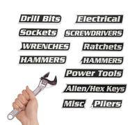 Magnetic Toolbox Labels - Drawer Labels | Toolbox Label, 3D Printed Universal Easy to Read, Print and Retrieve, Quickly Identify Drawers, Reusable, Designed for Organizing Tools & Accessories