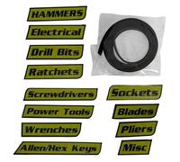 Magnetic Toolbox Labels, Pack of 12 Removable Organization Signs | Tool Box Organization Labels | for Steel Trolleys, Cabinets, Metal Surfaces, Dressers and Drawers