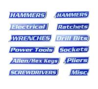 Magnetic Toolbox Labels - Twelve Pieces Portable Reusable Tool Box Tags | Universal Tool Tags Machine Builder DIY, Steel Garage Business Classroom W