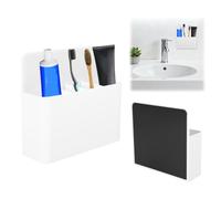 Magnetic Toothbrush Holder with Spacers, Plastic Wall-Mounted Bathroom Organizer Portable Cruise Essentials for Alaska & Caribbean Cruise Stateroom (White)