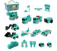 Magnetic Toys, Kids-Magnetic Robocar Set- 8/16/26/35 Piece Sets,7 in 1 Construction Vehicle & Robot Toys Set, Construction Vehicle & RobotToy for Creative Play (Military,35PCS)