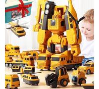 Magnetic Toys Magnetic Transform Engineering Car Toy,35Pcs Constructo Modular Transforming Toy Set,Magnetic Building Blocks Tiles Construction Vehicles,Transformer Robot Car Gifts for Boys Girls Kids