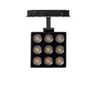 Magnetic Track 20mm 20W Cool White LED Square Spotlight CRI90 - Black