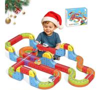 Magnetic Track Fusion Train Set, DIY 3D Train Routes Track Cube Building Toy for Interactive Fun Play and Gifts 68PCS