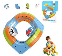 Magnetic Train Track Set, Flexible 3D Layouts with Motorized Car, STEM Educational Building Toys for Boys and Girls, 68 Pieces