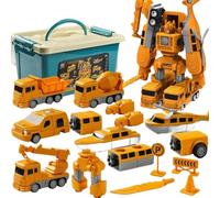 Magnetic Transform Engineering Car Assembled Toys, 2026 New Magnetic Cars and Trucks for Kids,26PCS Kids-Magnetic Robocar Set,7 in 1 Construction Vehicle & Robot Toys Set with Storage Box