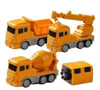 Magnetic Transform Engineering Car Assembled Toys, Magnetic Cars and Trucks for Kids,35PCS Kids Magnetics Robocar Set,7 in 1 Construction Vehicle & Robot Toys Set with Storage Box