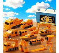 Magnetic Transform Engineering Car Assembled Toys with Storage Box, 35pcs Magnetic Set, 8/16/26/35 Piece Sets Construction Vehicle & Robot Toy Sets