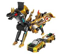 Magnetic Transforming Car,2 In 1 Collision Deformation Cars,Collision Transforming Dinosaur Car Toy,Magnetic Cars Transformer Toys,Car Toys for 2 3 4 5 6 7 8 Years Old Boys and Girls Kids (Gold)