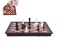 Magnetic Travel Chess Set - Portable Foldable Chess Board Educational Game of Handmade Magnetic Parts Chess Juice for Beginners Adults Family Travel Camping Office May