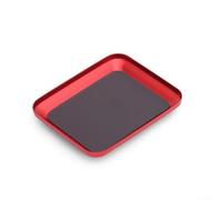 Magnetic Tray For Collecting Screws And Nuts, Aluminum Alloy Material, Suitable For Workshop And Mechanical Repair Tasks(Red)